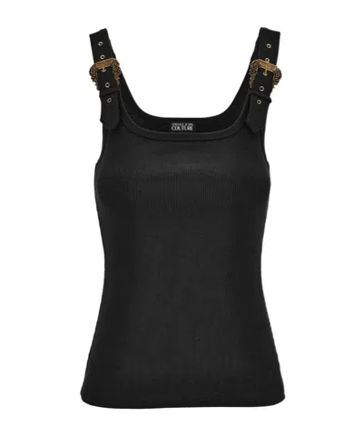 Versace Jeans Couture Buckled Strap Tank Top In Black