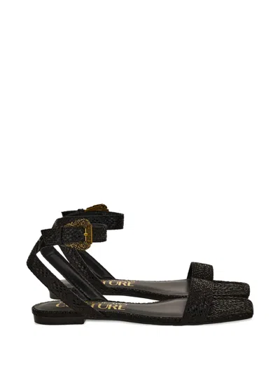 Versace Jeans Couture Buckled-strap Sandals In Black