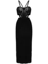 Versace Jeans Couture Lace Bustier Midi Bodycon Dress In Black