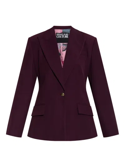 Versace Jeans Couture Button Blazer In Brown