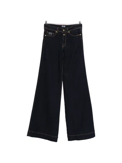 Versace Jeans Couture Button Jeans In Black