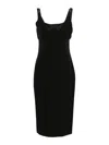 Versace Jeans Couture Square-neck Cady Midi Dress In Black