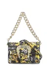 Versace Jeans Couture Baroque Buckle Printed Shoulder Bag In Black