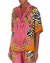 Versace Jeans Couture Camicia Printed Shirt In Flamingo