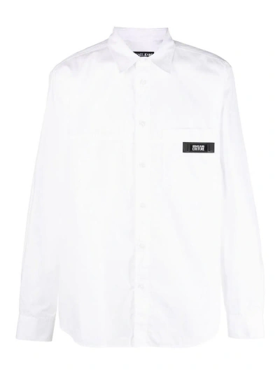 Versace Jeans Couture Logo Patch Shirt In White
