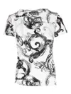 Versace Jeans Couture Watercolour Barocco Cotton T-shirt In White 1
