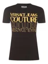 Versace Jeans Couture Upside Down-logo Cotton T-shirt In Black