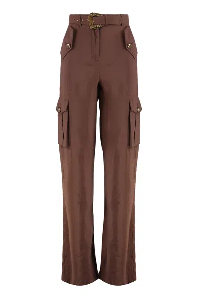Versace Jeans Couture Cargo Trousers In Brown
