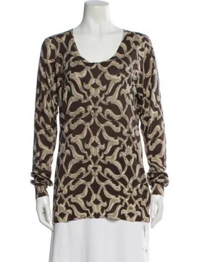 Pre-owned Versace Jeans Couture Cashmere Animal Print Sweater In Brown