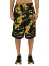 Versace Jeans Couture Chain Couture Bermuda Shorts In Black