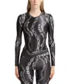 Versace Jeans Couture Black & White Chain Couture Bodysuit In Black