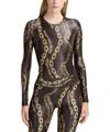 Versace Jeans Couture Chain Couture Bodysuit In Black