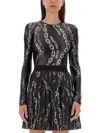 Versace Jeans Couture Black & White Chain Couture Bodysuit In Multicolour