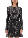 Versace Jeans Couture Black & White Chain Couture Bodysuit In Multicolour