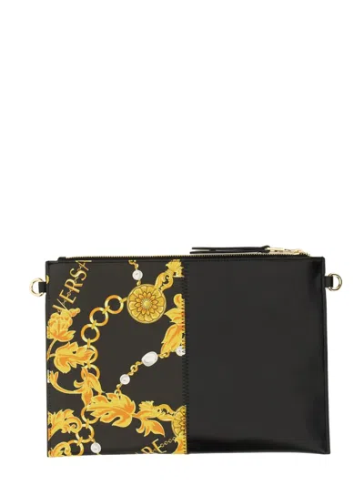 Versace Jeans Couture Chain Couture Clutch Bag In Black
