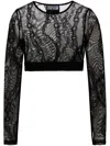 Versace Jeans Couture Beflocktes Chain Couture Oberteil In Schwarz