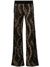 Versace Jeans Couture Chain-print Flared Leggings In Black
