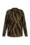 Versace Jeans Couture Chain Couture-print Long-sleeved Shirt In Black