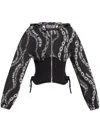 Versace Jeans Couture Chain Couture-print Panelled Hoodie In Black