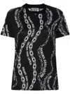 Versace Jeans Couture Chain Couture Printed Crewneck T-shirt In Black