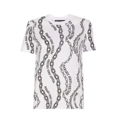 VERSACE JEANS COUTURE CHAIN COUTURE PRINTED CREWNECK T-SHIRT