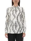 Versace Jeans Couture Elegant Chain Detail Shirt In White