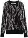 Versace Jeans Couture Long-sleeve Logo Chain-print Shirt In Black