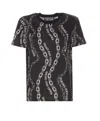 Versace Jeans Couture Chain Print Crewneck Short Sleeve T-shirt In Black
