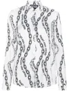 Versace Jeans Couture Elegant Chain Detail Shirt In Weiss