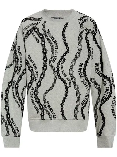 VERSACE JEANS COUTURE CHAIN LINK-PRINT SWEATSHIRT