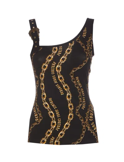 VERSACE JEANS COUTURE CHAIN-PRINTED SLEEVELESS TOP