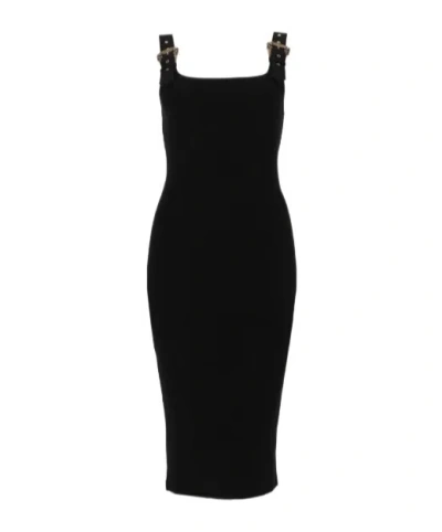 Versace Jeans Couture Chain-strap Midi Dress In Black