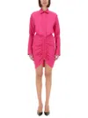 Versace Jeans Couture Chemisier Dress With Ruffles In Pink
