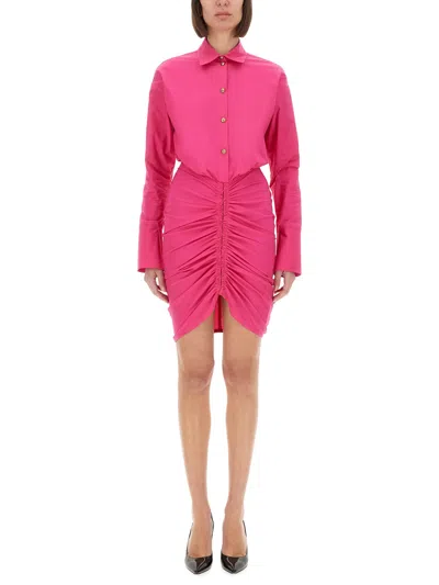 VERSACE JEANS COUTURE CHEMISIER DRESS WITH RUFFLES