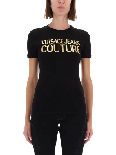 Versace Jeans Couture Logo T-shirt In Black