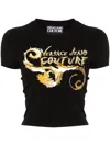Versace Jeans Couture Black & Gold Chromo Couture Logo T-shirt In Black