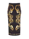 Versace Jeans Couture Watercolor Couture-print Midi Skirt In Black