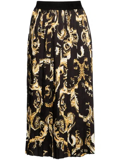 Versace Jeans Couture Chromo Couture Skirt In Gold