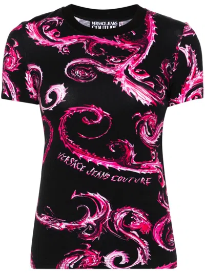 Versace Jeans Couture Chromo Couture T-shirt In Schwarz 1