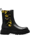 Versace Jeans Couture Black Drew Ankle Chelsea Boots In Black