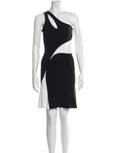 Pre-owned Versace Jeans Couture Colorblock Pattern Mini Dress In Blue