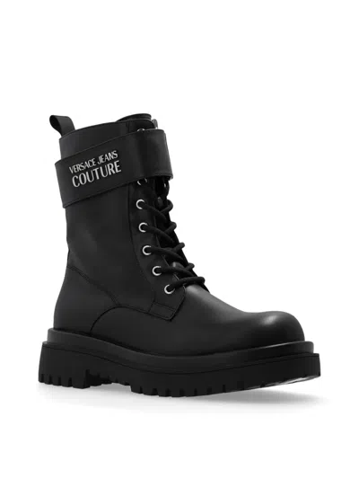 Versace Jeans Couture Combat Boot In Black