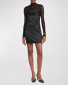 Versace Jeans Couture Long-sleeve Lace-panel Dress In Black