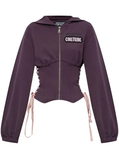 Versace Jeans Couture Corset-style Hoodie In Purple