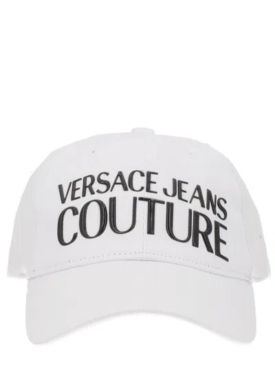 Versace Jeans Couture Cotton Baseball Hat For Men In White