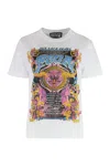 Versace Jeans Couture White Crystal Tour Logo T-shirt In White