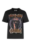 Versace Jeans Couture Ribbed Collar Crew-neck T-shirt With Graphic Print In Black
