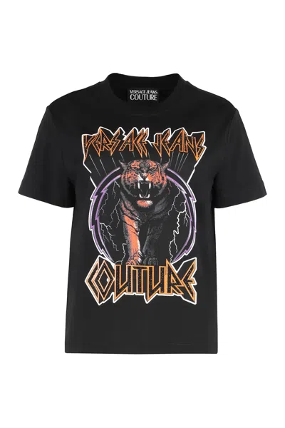 VERSACE JEANS COUTURE COTTON CREW-NECK T-SHIRT