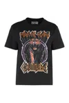 Versace Jeans Couture Ribbed Collar Crew-neck T-shirt With Graphic Print In Black