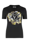 Versace Jeans Couture "outline Baroque" T-shirt In Black
